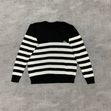 SUÉTER LACOSTE LISTRADO PRETO COM BRANCO