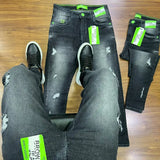 CALÇA JOGADOR BROW JEANS ESTONADA ESCURO CLARO X DESTROYED
