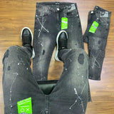CALÇA JOGADOR BROW JEANS PRETO CLARO ESCURO DESTROYED